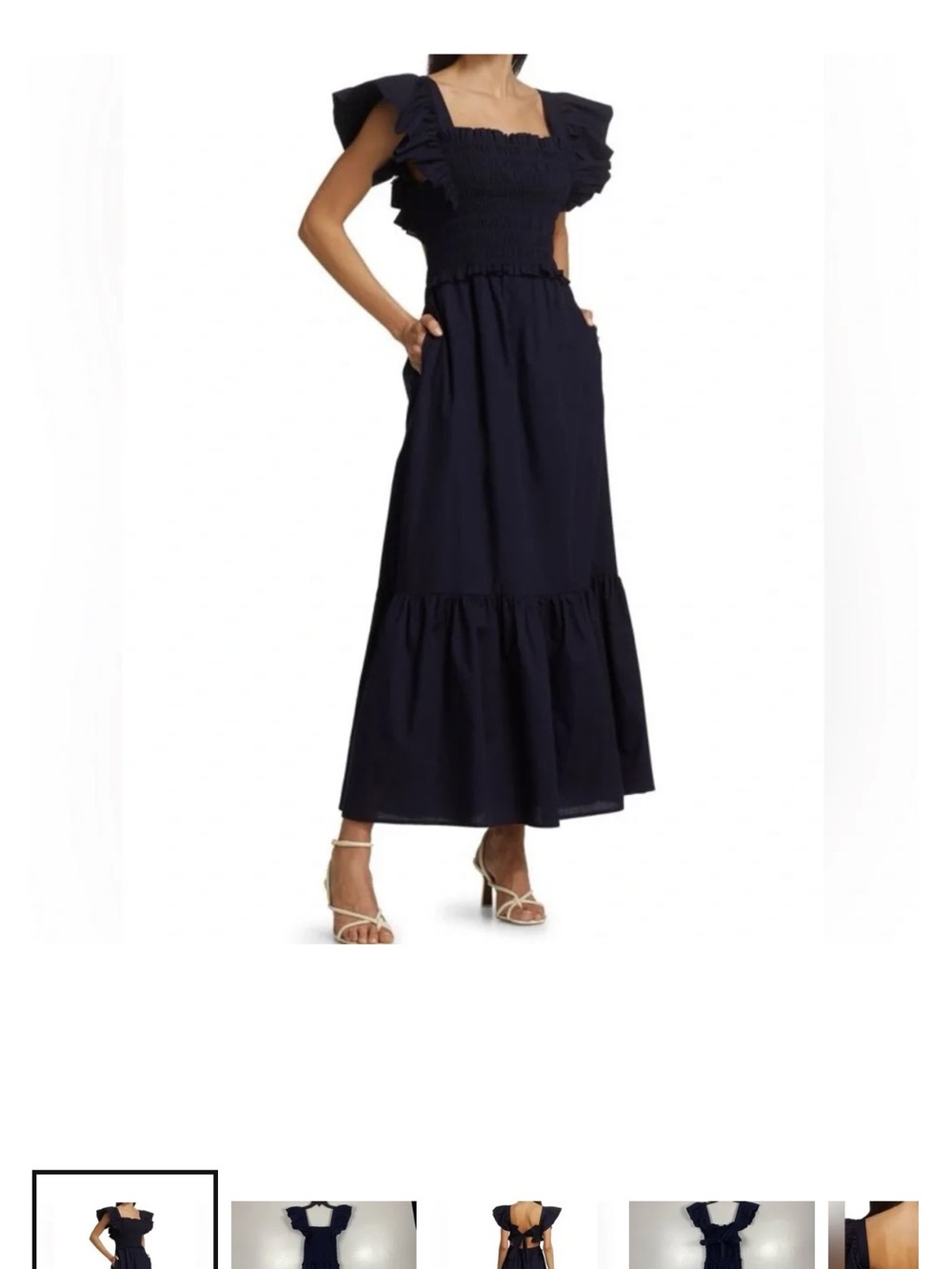 Sea New York Navy smocked Maxi Dress